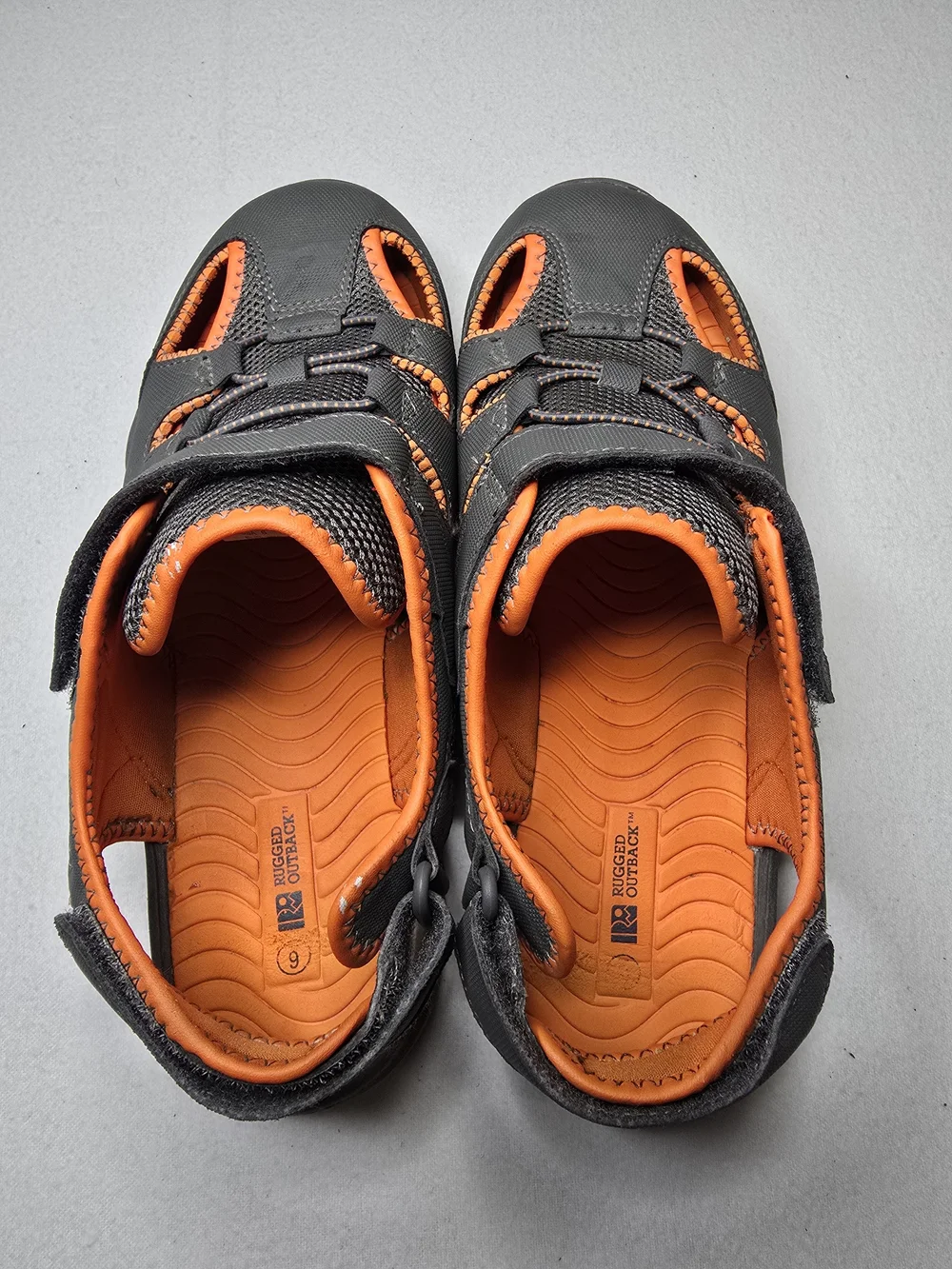 Rugged Outback Women's Sport Sandals Size 6 Gray Orange Closed Toe Hiking Water